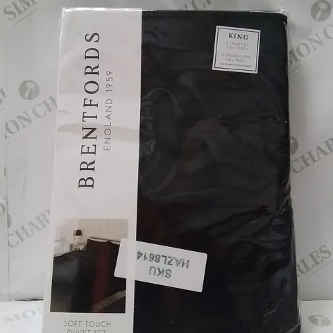 BRAND NEW BRENTFORDS KINGSIZE DUVET COVER SET -BLACK-
