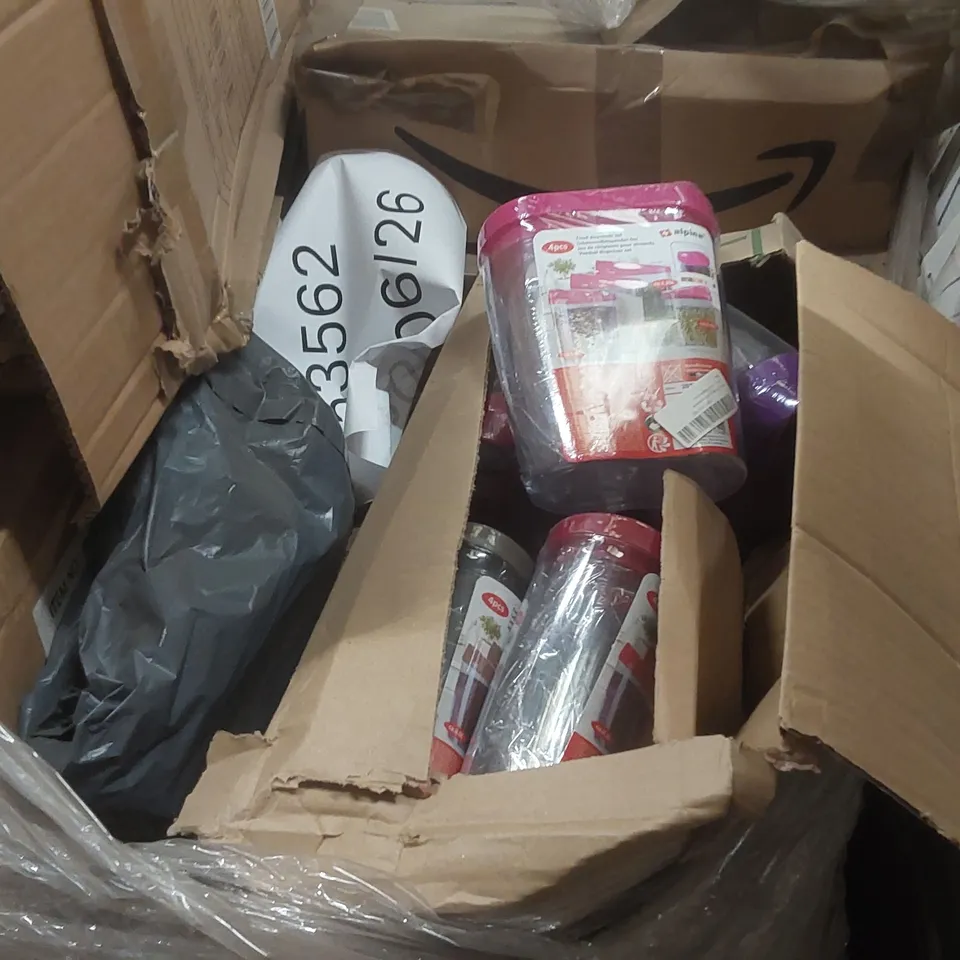 PALLET TO CONTAINING A VERY LARGE QUANTITY OF ASSORTED ITEMS INCLUDING: FOOD DISPENSER SETS, NON SLIP MATS, GLASS JUGS, TOILET ROLL HOLDERS ECT