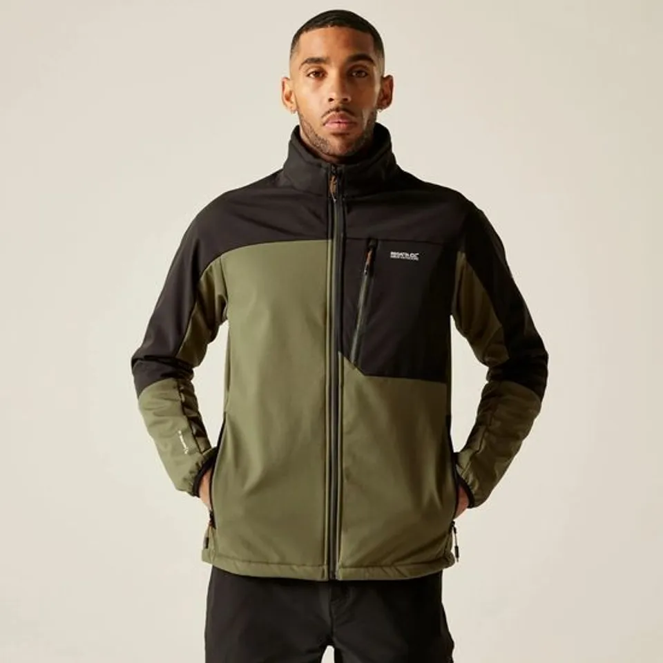 BRAND NEW REGATTA MEN'S MOUNTDALE SOFTSHELL JACKET | OLIVE NIGHT/BLACK XXL