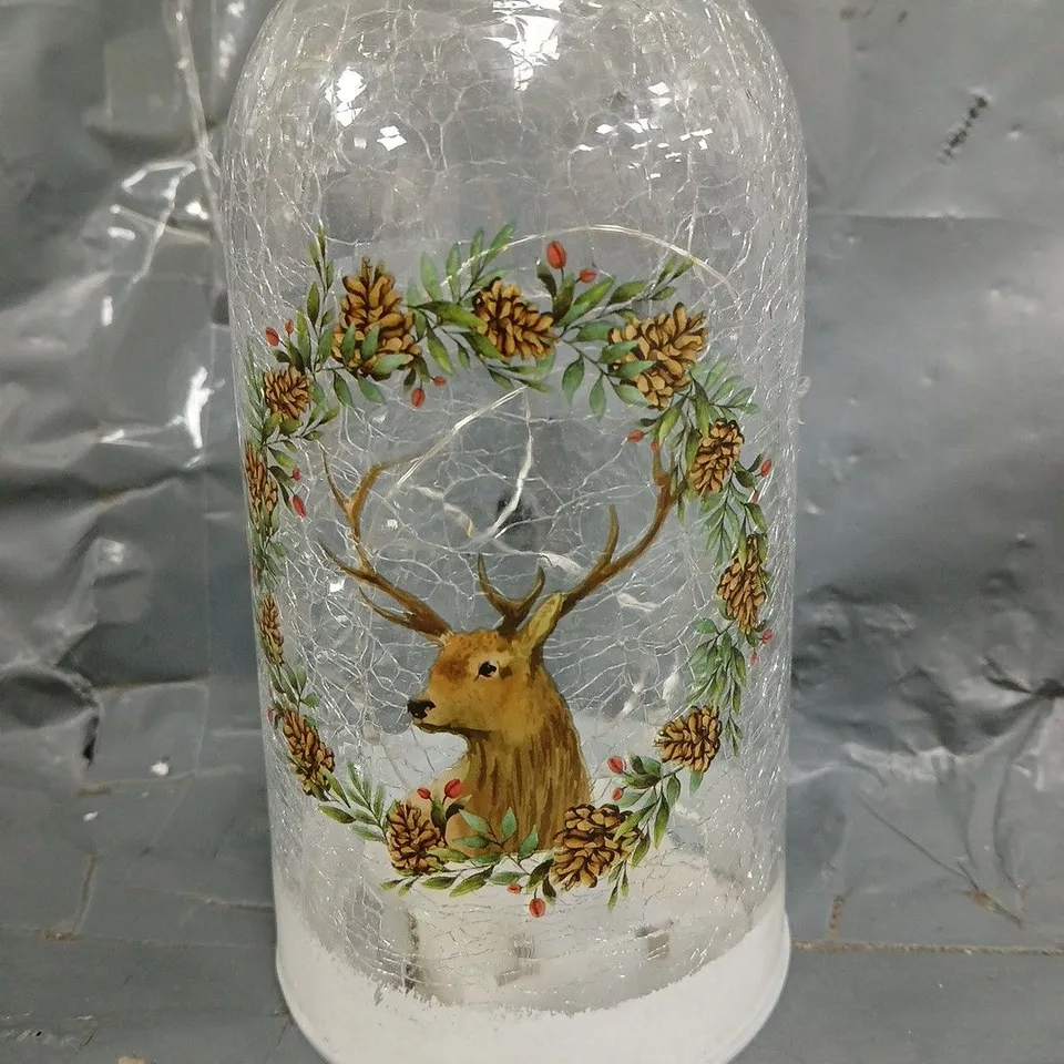 DECORATIVE GLASS LIGHT-UP FESTIVE ORNAMENT