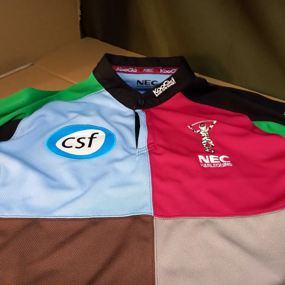 NEC HARLEQUINS RUGBY JERSEY - LARGE