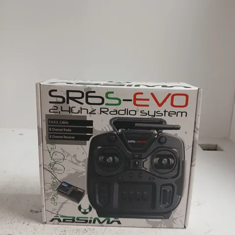 ABSIMA SR6S-EVO 2.4GHZ RADIO SYSTEM – 6-CHANNEL RC TRANSMITTER & RECEIVER, BOXED