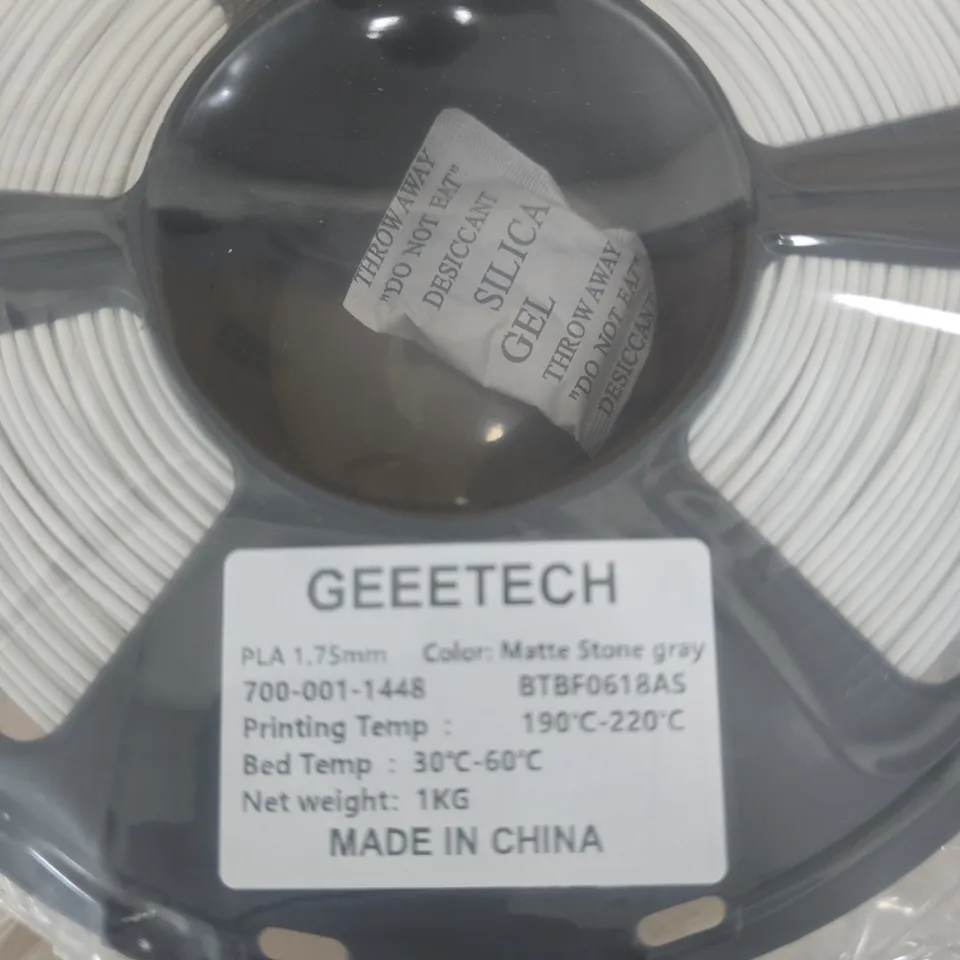GEEETECH PLA 1.75MM FILAMENT – MATTE STONE GREY, 1KG SPOOL