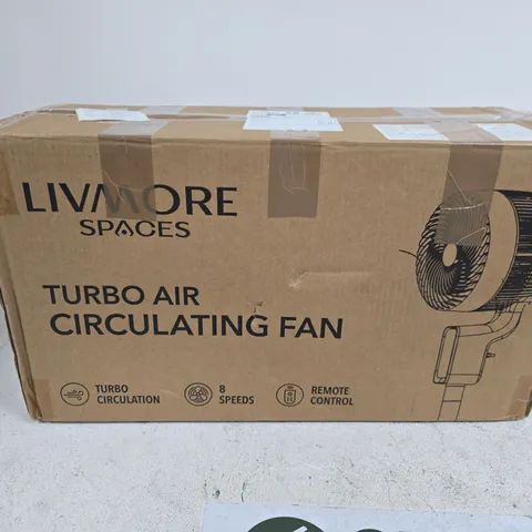 LIVMORE SPACES TURBO AIR CIRCULATING FAN – BOXED