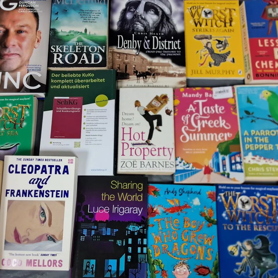 LARGE QUANTITY OF ASSORTED BOOKS TO INCLUDE NOVELS, KIDS AND REFRENCE BOOKS