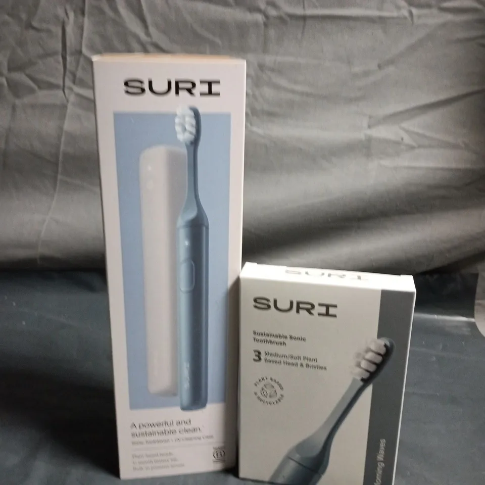 SURI SONIC TOOTHBRUSH WITH 3 REPLACEMENT HEADS – BOXED SET