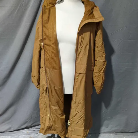 BARBOUR NABOO SHOWERPROOF COAT - BROWN, UK SIZE 14