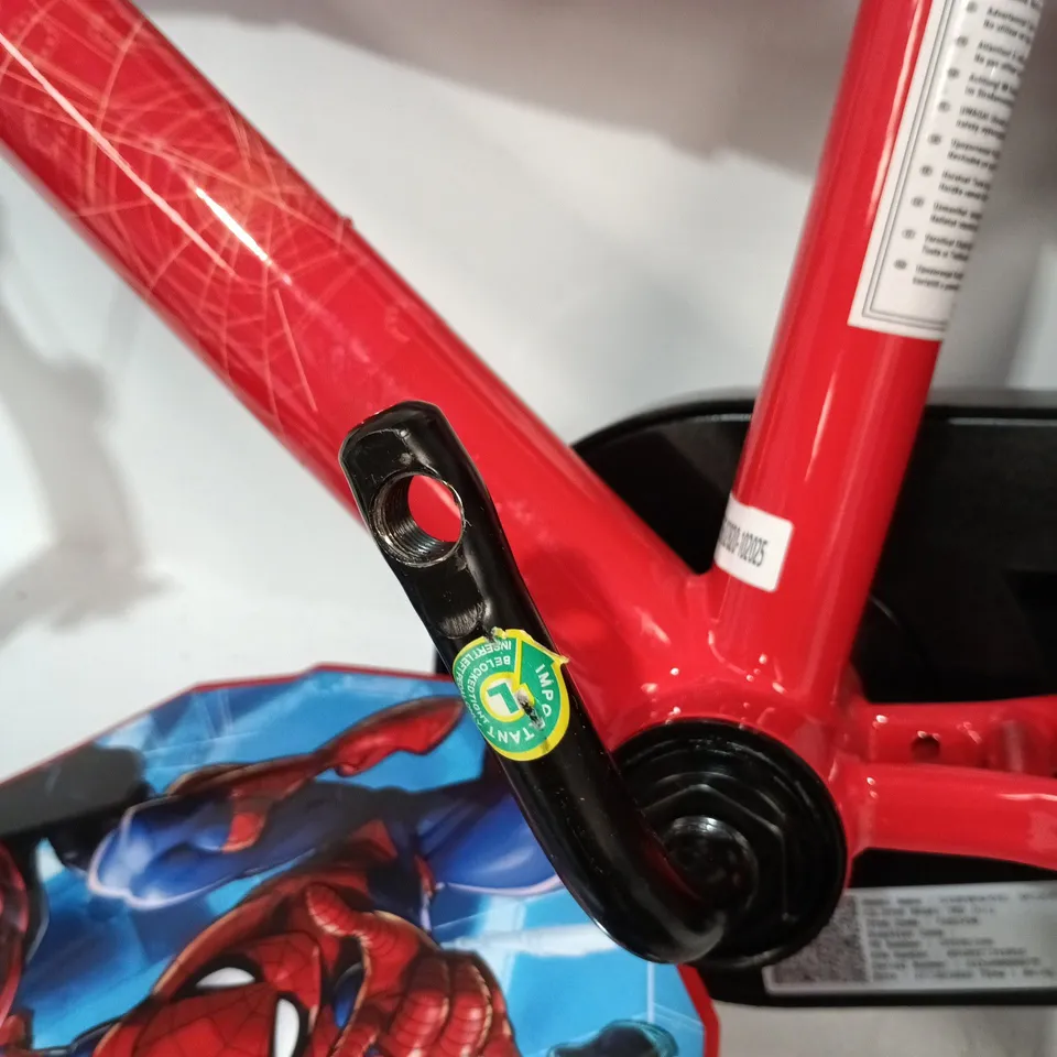 UNBOXED SPIDERMAN THEMED KIDS BIKE IN RED