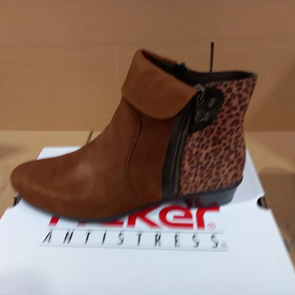 RIEKER CUFF ANKLE BOOT - TAN - SIZE 6.5