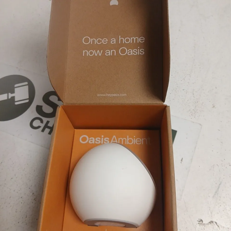 OASISAMBIENT AMBIENT LAMP – WHITE SPHERICAL LIGHT, BOXED