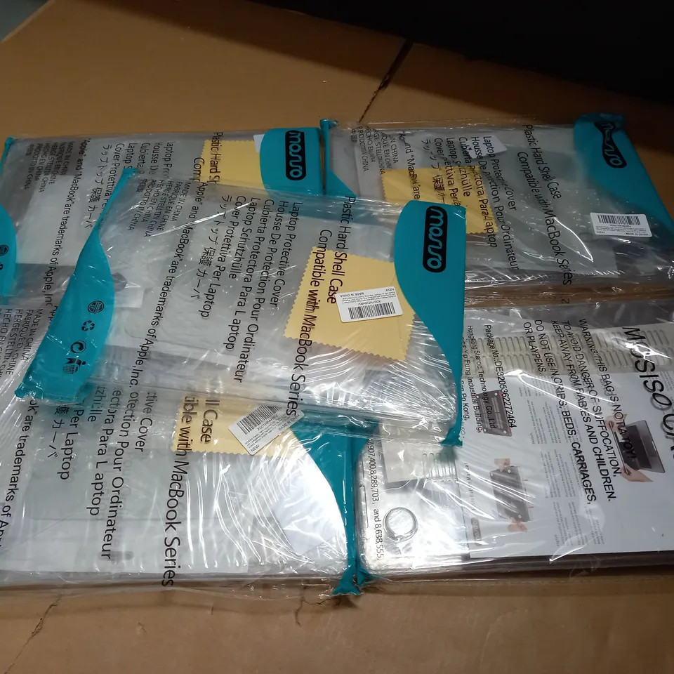LOT OF 5 MOSISO PLASTIC HARD SHELL CASES - MACBOOK SERIES COMPATIABLE