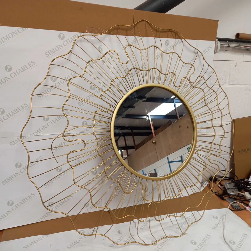 K BY KELLY HOPPEN RIPPLE WAVED MIRROR - COLLECTION ONLY