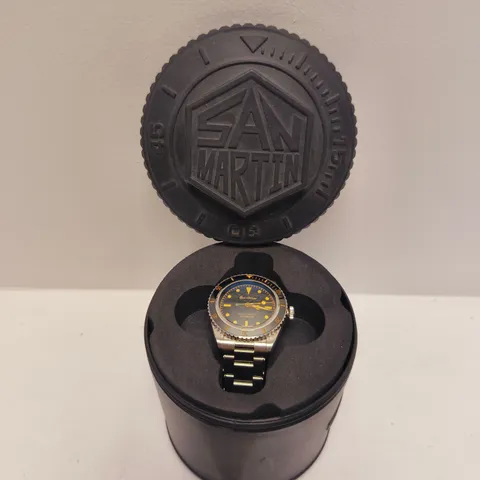 SAN MARTIN STEEL WATCH BLACK DIAL