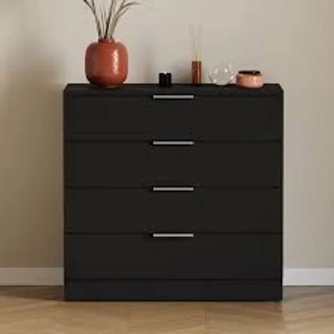 BOXED VIDA TREGA 4 DRAWER CHEST - BLACK (1 BOX)