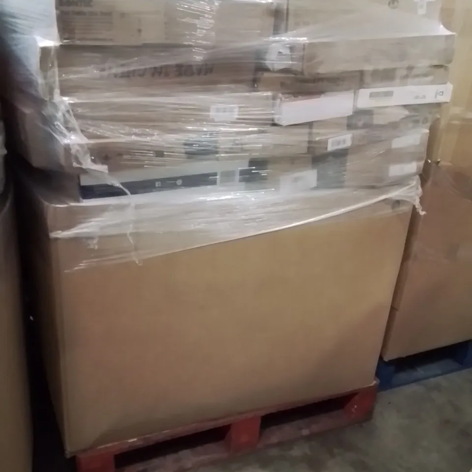 PALLET CONTAINING A VERY LARGE QUANTITY OF TV WALL BRACKETS AND MONITORS BRACKETS