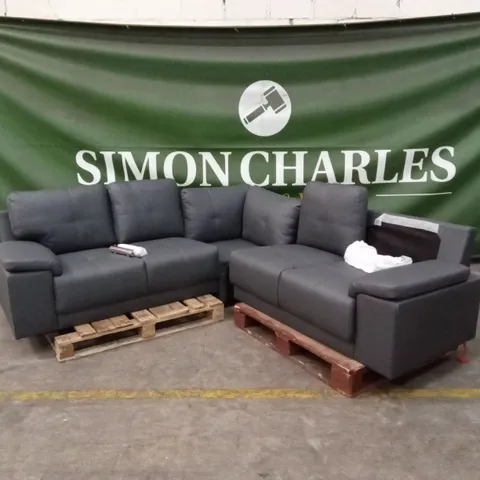 KANSAS CORNER SOFA, GREY PREMIUM FAUX LEATHER