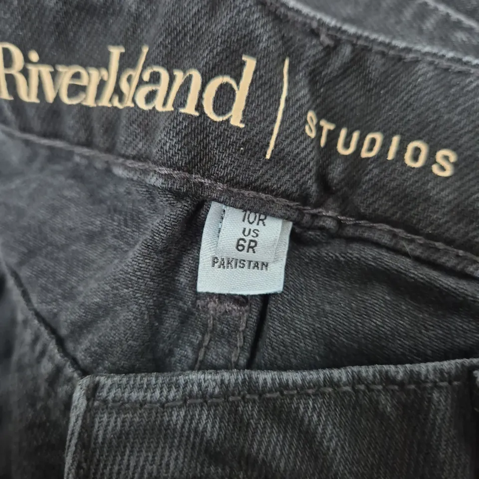 RIVER ISLAND DENIM JEANS – BLACK - 10R