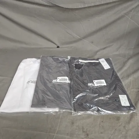 HOLLISTER SET OF 3 BOXY FIT COOLING TEES β WHITE & GREY, SIZE L