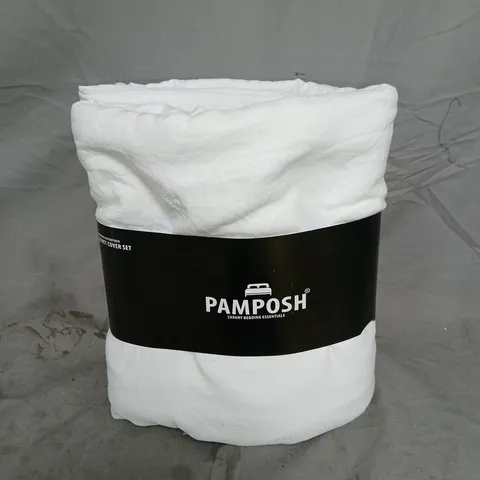 PAMPOSH DUVET COVER SET IN WHITE - SUPER KING