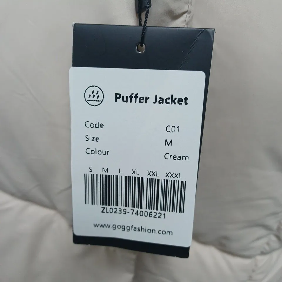 GO.G.G PUFFER JACKET IN CREAM - M 