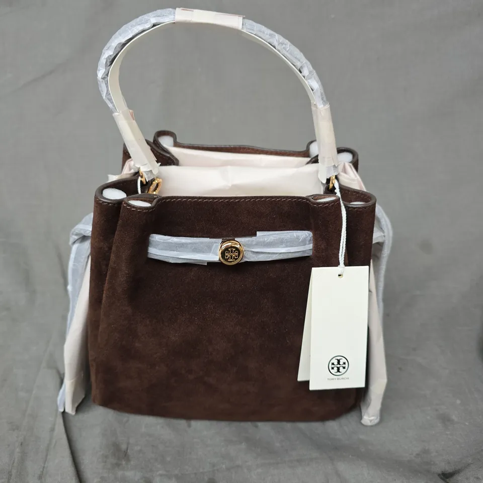 TORY BURCH BROWN SUEDE HANDBAG