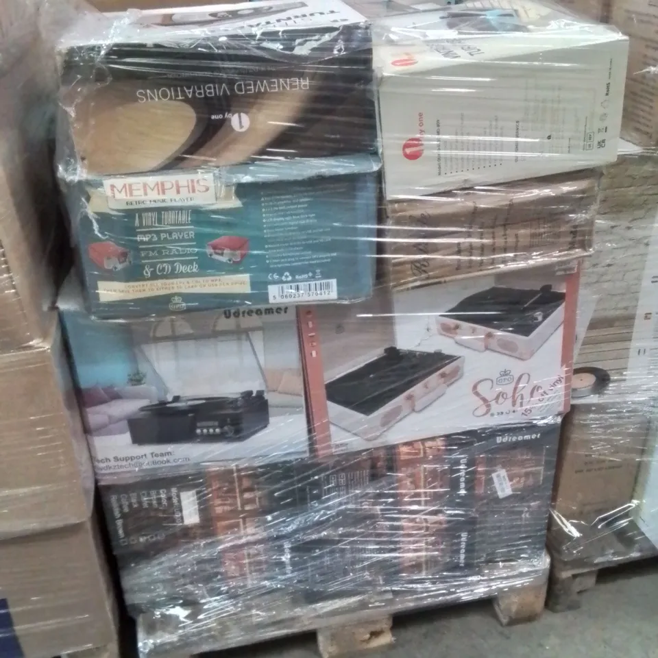 PALLET CONTAINING A LARGE QUANTITY OF TURNTABLES