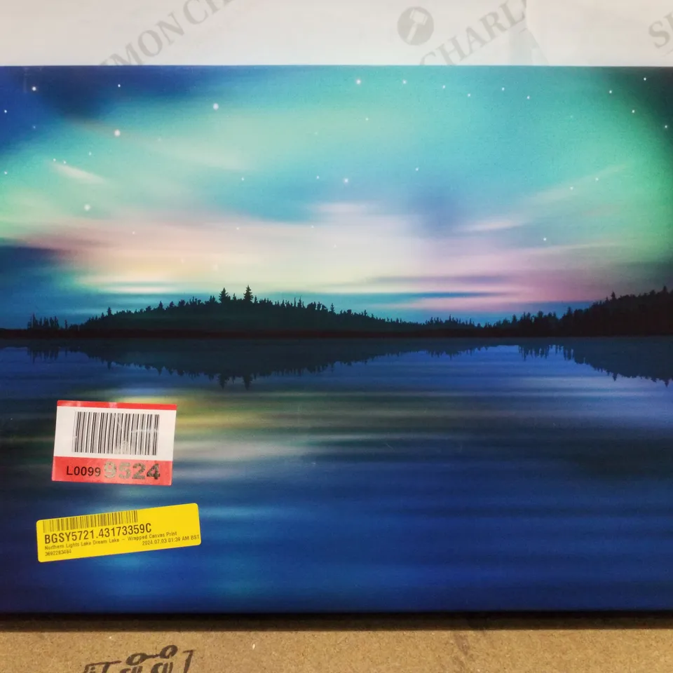 NORTHERN LIGHTS LAKE DREAM  - WRAPPED CANVAS PRINT 