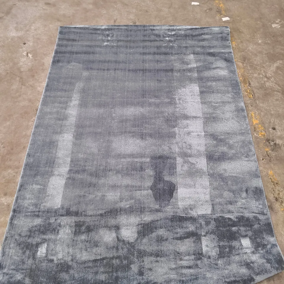 METALLIC BLUE AREA RUG – RECTANGULAR, USED CONDITION (160X220CM)