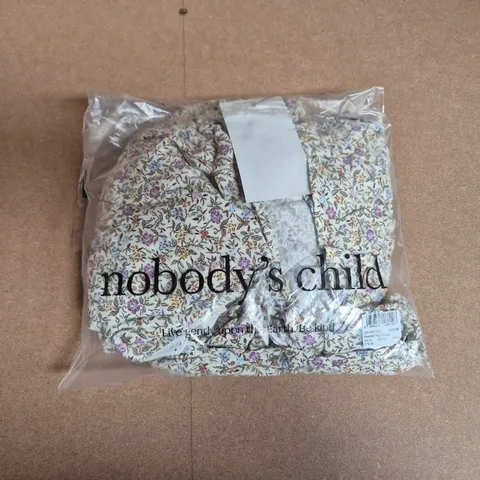 BAGGED NOBODYS CHILD MEATHER MIDI DRESS IN FLORAL CREAM - UK 14