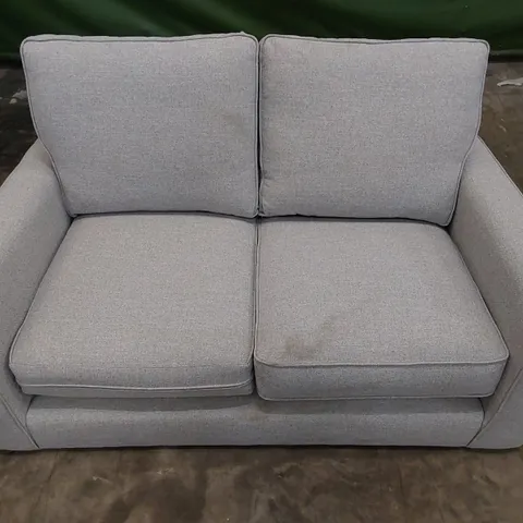 DESIGNER 2 SEATER SOFA IN GREY FABRIC