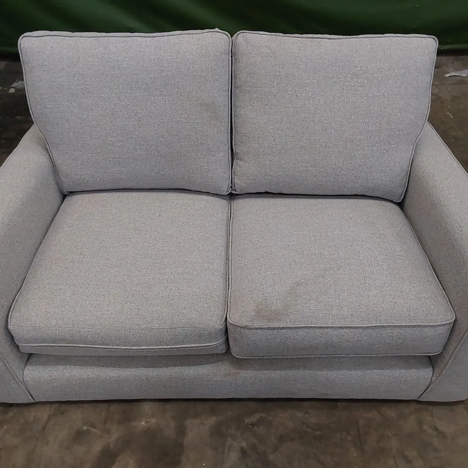 DESIGNER 2 SEATER SOFA IN GREY FABRIC