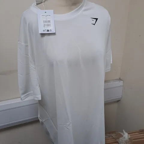 GYMSHARK ARRIVAL WHITE TEE SIZE XL