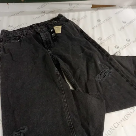 DENIM BY TU WIDE LEG JEANS IN WASHED BLACK - 12S