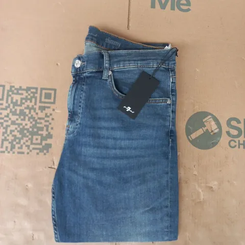 7 FOR ALL MANKIND - SLIMMY JEANS IN BLUE SIZE 34
