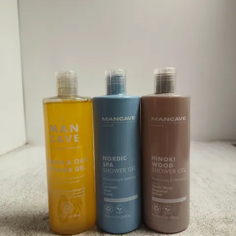 MANCAVE SHOWER GEL COLLECTION β LEMON & OAK, NORDIC SPA & HINOKI WOOD (3 X 500ML)