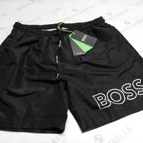 HUGO BOSS ATHLEISURE BLACK SHORTS - L