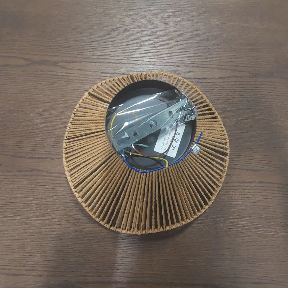 1-LIGHT RATTAN FLUSH MOUNT