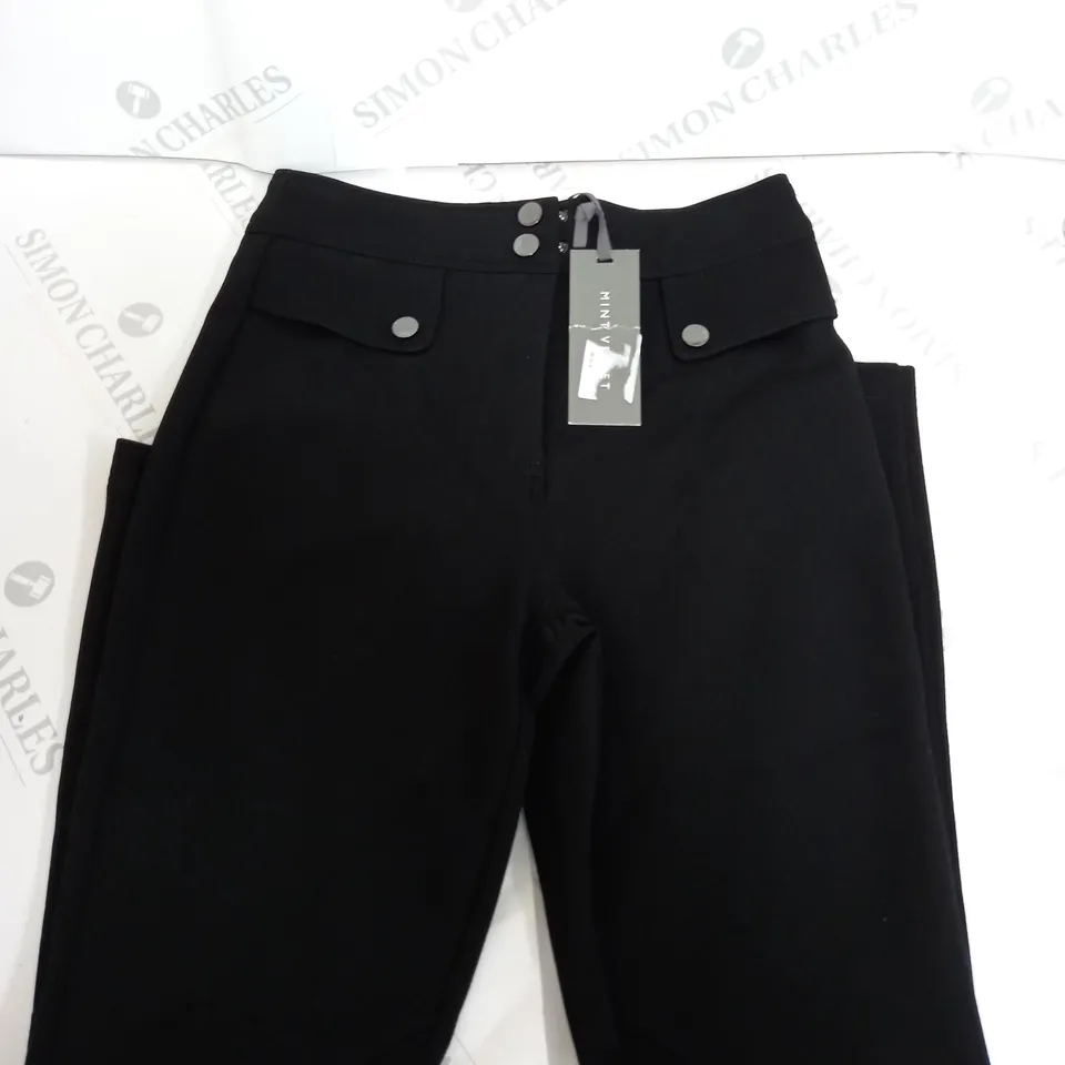 MINT VELVET BLACK SCULPT POPPER TREGGING - 8R