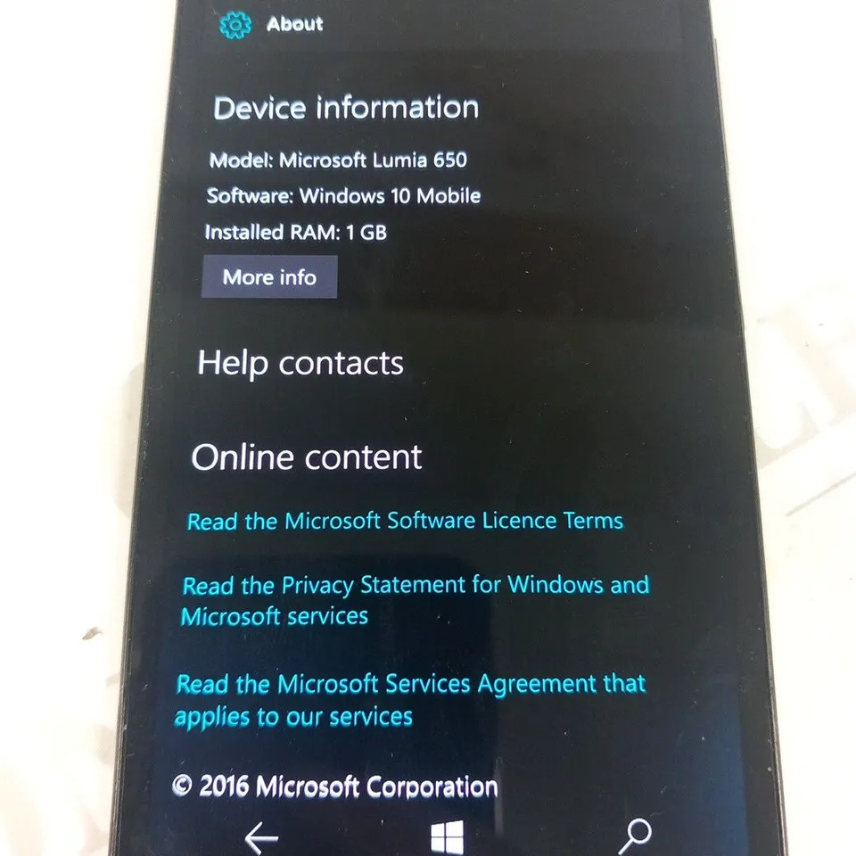 MICROSOFT LUMIA 650 MOBILE PHONE 