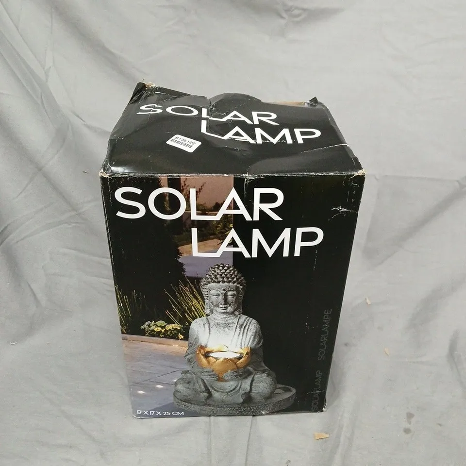 BOXED BUDDHA SOLAR LAMP