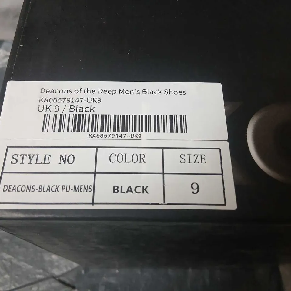 KOI DEACONS OF THE DEEP MEN'S BLACK PU SHOES UK 9 