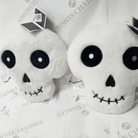 TWO BRAND NEW SLEEPDOWN SKULL CUSHIONS 28CM X 30CM