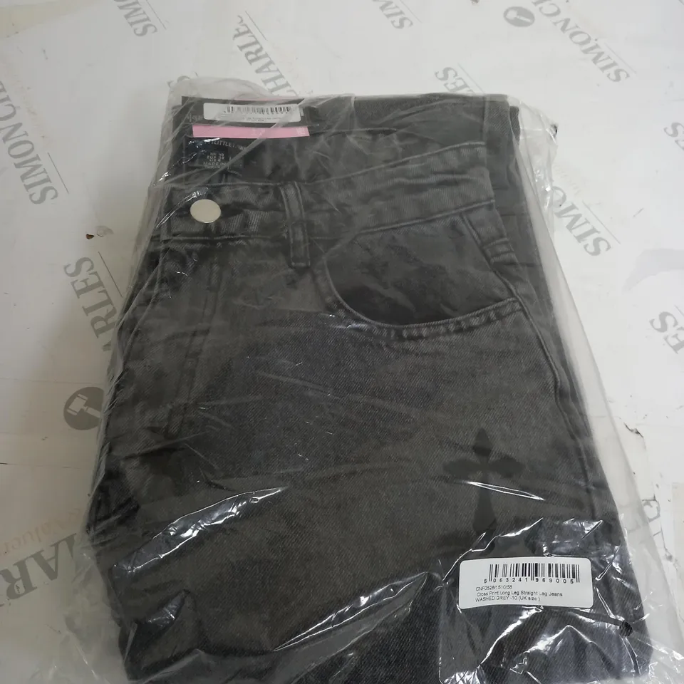 PLT CROSS PRINT STRAIGHT DENIM JEANS SIZE 10