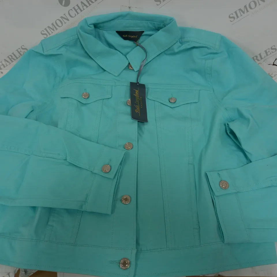 RUTH LANGSFORD AQUA DENIM JACKET - 18