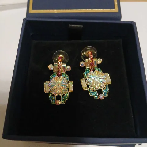 BUTLER & WILSON ART DECO FLOWER EARRINGS 