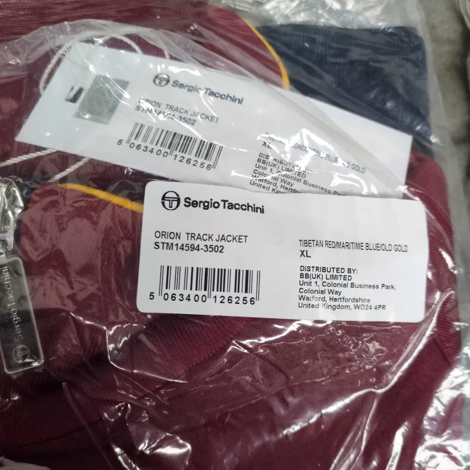 BAGGED SERGIO TACCHINI ORION TRACK JACKET – TIBETAN RED/MARITIME BLUE, XL