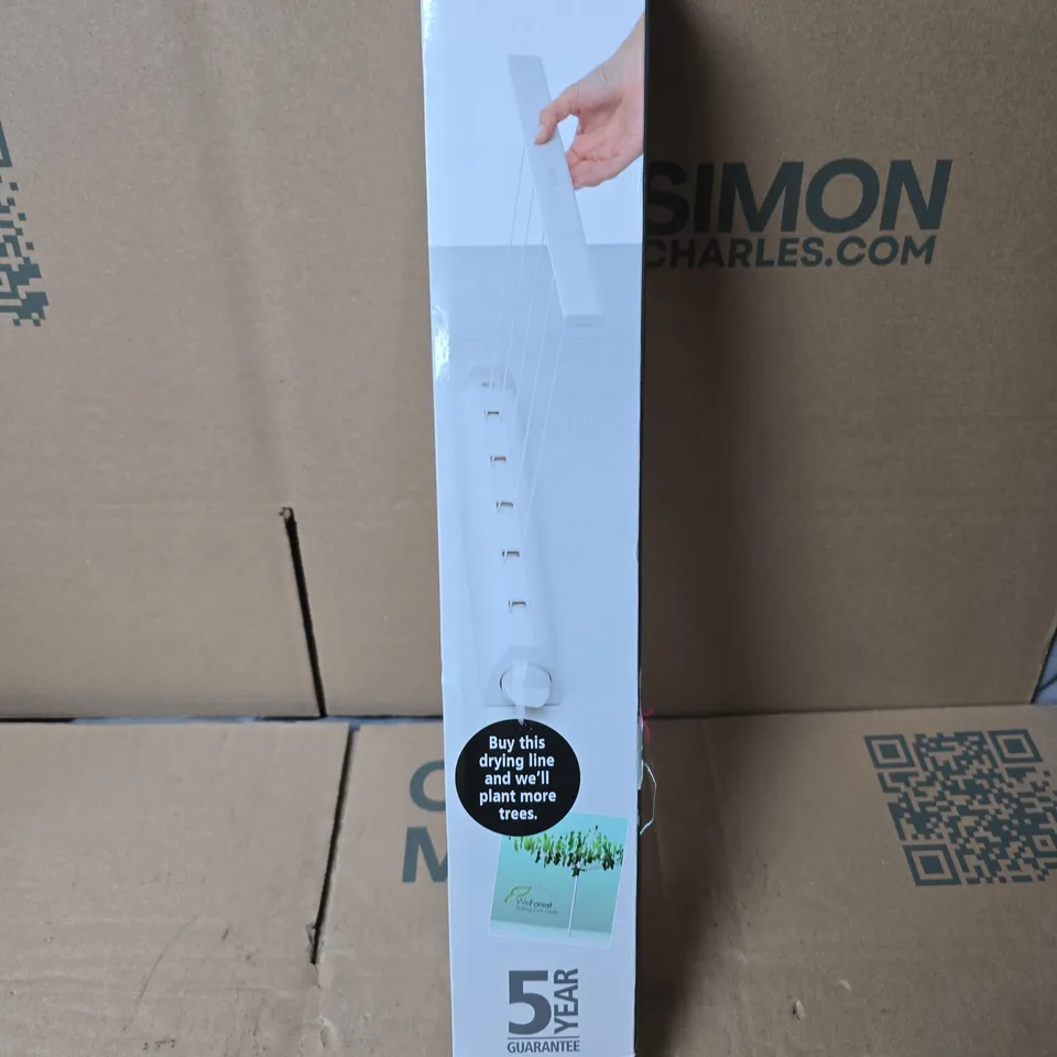 BRABANTIA PULL-OUT CLOTHES LINE – 22M, BOXED