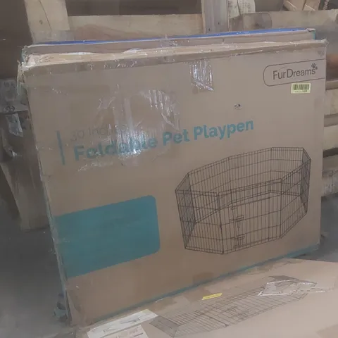 BOXED FUR DREAMS 30" FOLDABLE PET PLAYPEN 