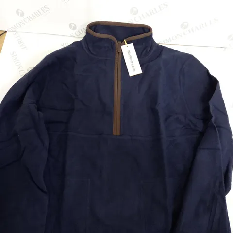 WOOLOVERS HALF ZIP ORGANIC COTTON FLEECE - LARGE