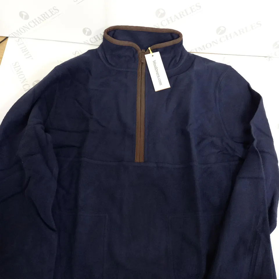 WOOLOVERS HALF ZIP ORGANIC COTTON FLEECE - LARGE
